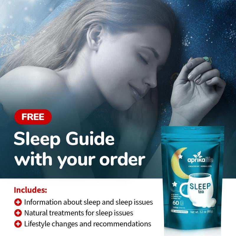 Sleep Tea with Sleep Guide, Natural Herbal Tea with 12 Herbs Created by Herbalists, Promotes Relaxation, Stress Relief - Wellness Tea Blend - 60 Bags