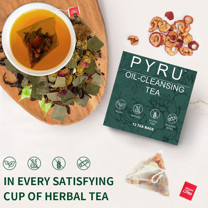 Pyru Herbal Cleansing Tea – 10 Natural Herbs for Bloating, Digestive Support & Gentle Inner Balance | Chinese Herbal Formula · Caffeine-Free Wellness Drink for Women & Men