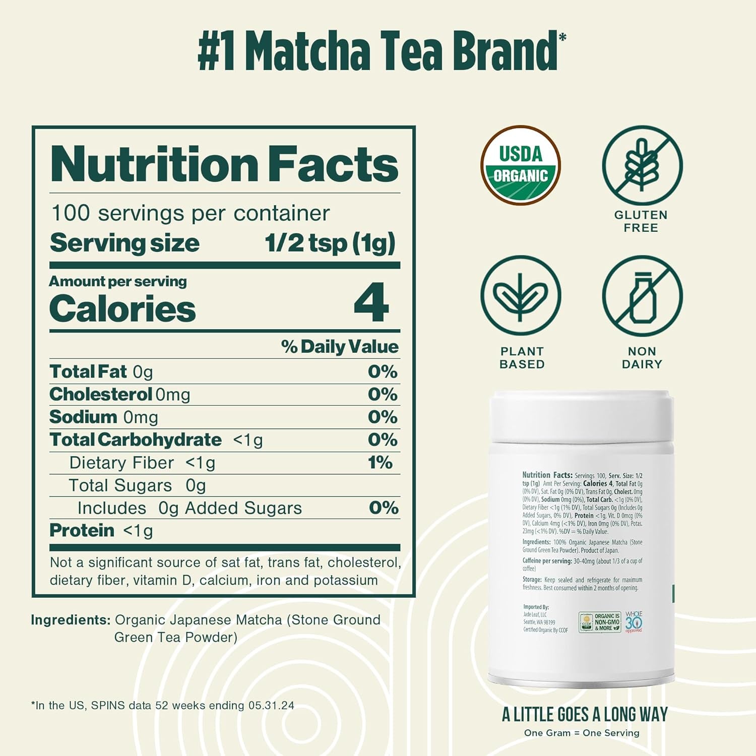 Organic Ceremonial Grade Matcha Green Tea Powder - Authentic Japanese Origin - Teahouse Edition Premium First Harvest (3.53 Ounce)