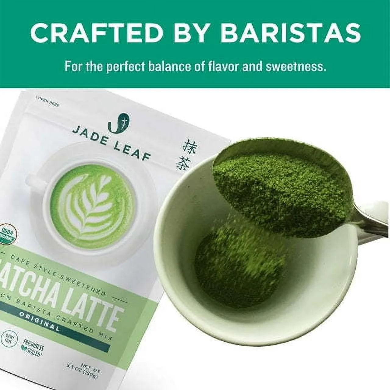 Matcha Latte Powder Mix, Original, Organic, Dairy-Free, 5.3Oz Pouch